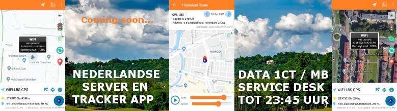 Coming Soon Nederlandse server en app voor GPS tracking in heel Europa voor 1 ct per MB. De juiste keuze!